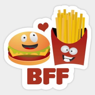 BFF Best Friends Forever Burger And Fries Sticker